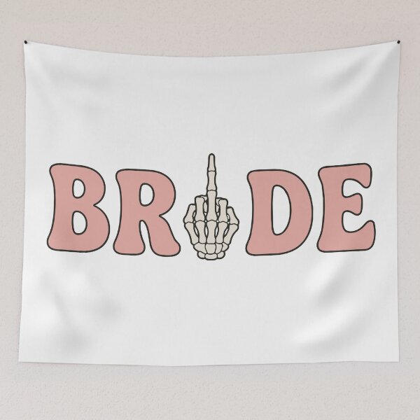 Item preview, Bride Middle Finger Skeleton Hand | Spooky Goth Bachelorette Design designed and sold by pixiedustpaint.