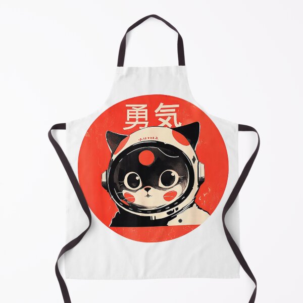 Item preview, Space Cat Courage Japanese Retro Kawaii Cute Astronaut Cat T-Shirt designed and sold by JJLetterDesigns.