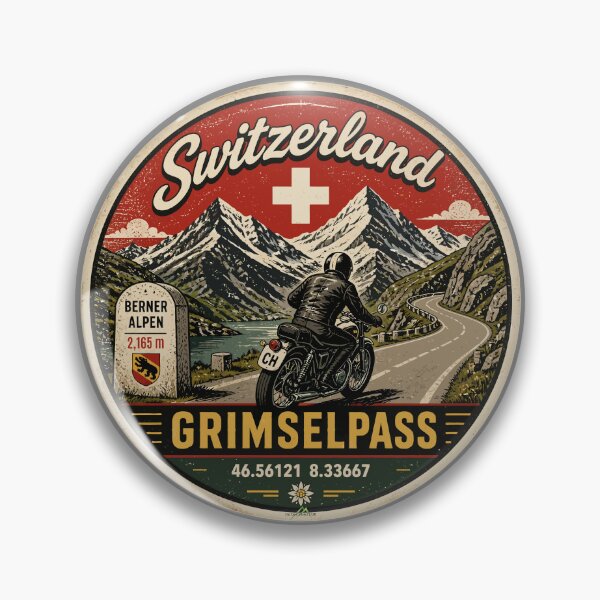 Item preview, Grimsel Pass Switzerland Grimselpass Motorcycle Cycle Sticker TShirt 12 designed and sold by OuterShellUK.