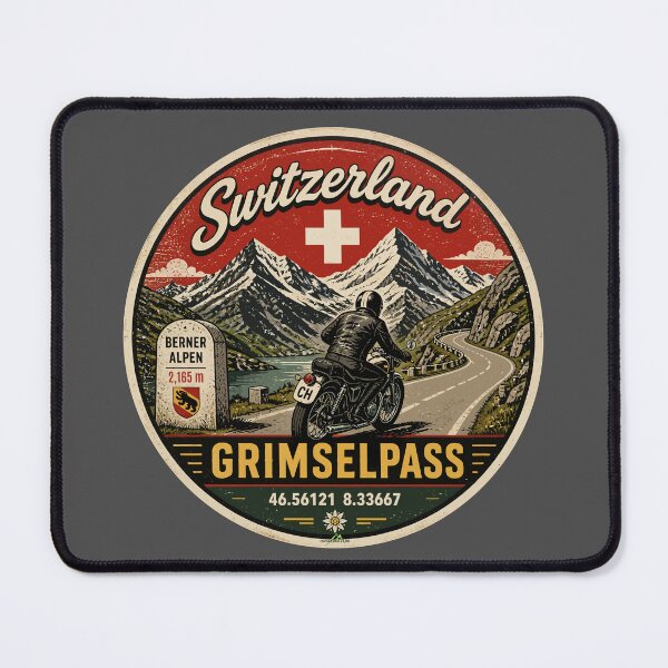 Item preview, Grimsel Pass Switzerland Grimselpass Motorcycle Cycle Sticker TShirt 12 designed and sold by OuterShellUK.