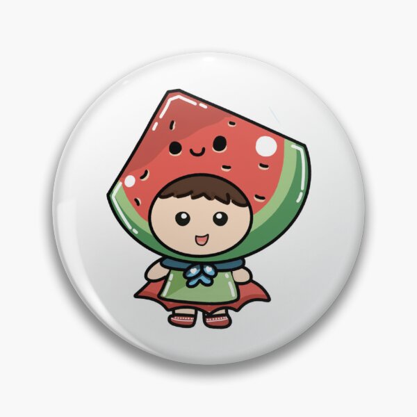 Item preview, Girl Watermelon Cute Chibi Red Fruit Hat Costume designed and sold by TheTouchArt.