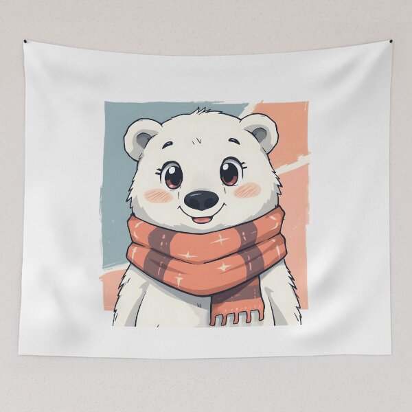 Item preview, Cute Kawaii Polar Bear Sticker | Adorable Winter Polar Bear Cartoon Illustration designed and sold by dreamz-world.