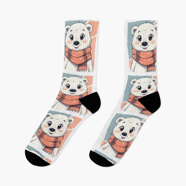 Item preview, Cute Kawaii Polar Bear Sticker | Adorable Winter Polar Bear Cartoon Illustration designed and sold by dreamz-world.