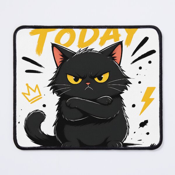 Item preview, Not Today Human - Grumpy Black Cat designed and sold by Jaideep Walia.