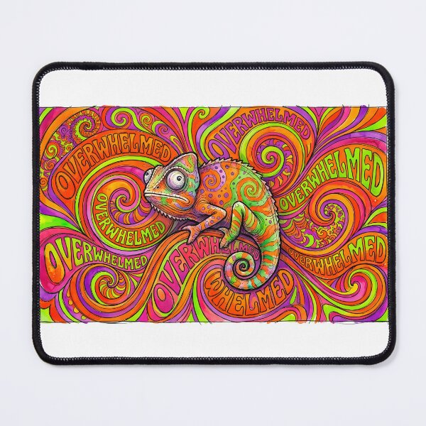 Item preview, Overwhelmed Chameleon - Psychedelic Groovy Trippy Art designed and sold by SoulPT.