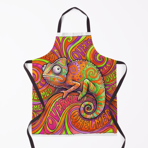 Item preview, Overwhelmed Chameleon - Psychedelic Groovy Trippy Art designed and sold by SoulPT.