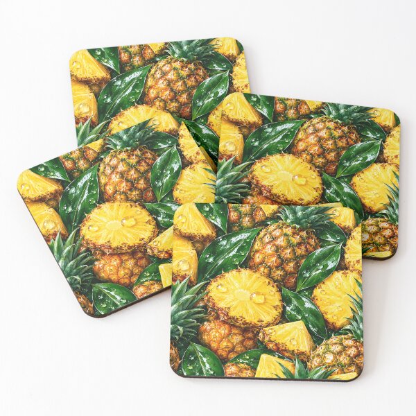 Item preview, Golden Pineapple Fruit Pattern Tropical Print designed and sold by DjFreeq.