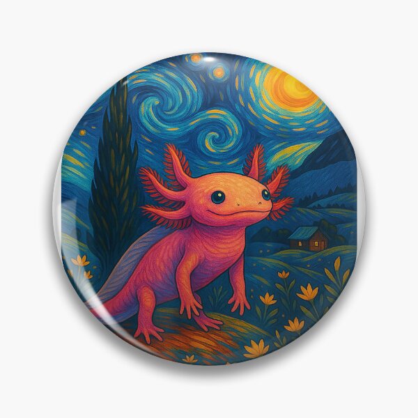 Item preview, Starry Night Axolotl Van Gogh Style Cute Amphibian Art T-Shirt designed and sold by Othinus.