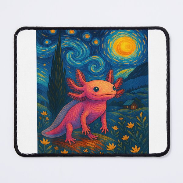 Item preview, Starry Night Axolotl Van Gogh Style Cute Amphibian Art T-Shirt designed and sold by Othinus.