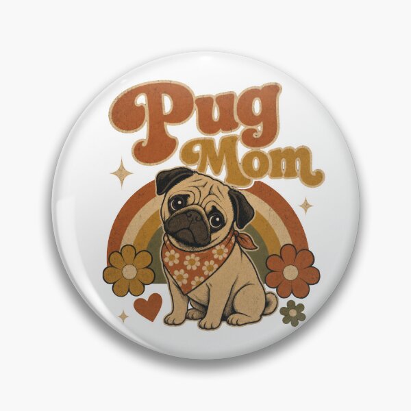 Item preview, Pug Mom Funny pet puppy dog vintage design for pug owners and pug lovers  designed and sold by LD ART.