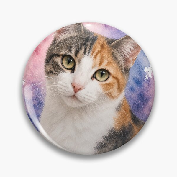 Item preview, Watercolor Tricolor Cat Portrait designed and sold by Mikena1996.