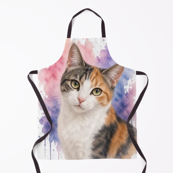 Item preview, Watercolor Tricolor Cat Portrait designed and sold by Mikena1996.