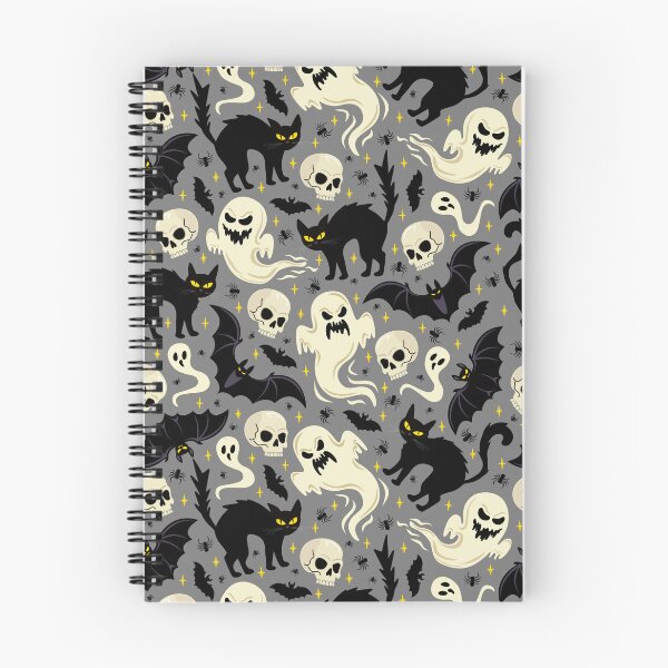 Item preview, Spooky Halloween Seamless Pattern | Ghosts, Black Cats, Bats & Skulls Gothic Design designed and sold by romyca creation_22.