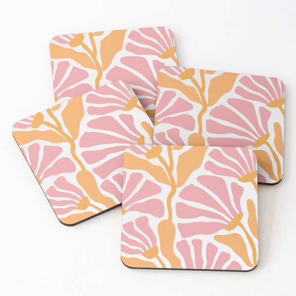 Item preview, Groovy Seamless Flower Pattern | Retro Floral Design in Soft Orange & Pink | Summer Fabric, Wallpaper & Home Decor | Vintage Floral Print designed and sold by PureHopeStudio.