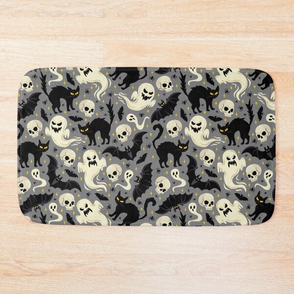 Item preview, Spooky Halloween Seamless Pattern | Ghosts, Black Cats, Bats & Skulls Gothic Design designed and sold by romyca creation_22.
