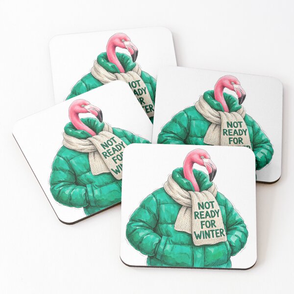 Item preview, Not Ready for Winter - Funny Flamingo in Puffer Jacket Art designed and sold by SoulPT.