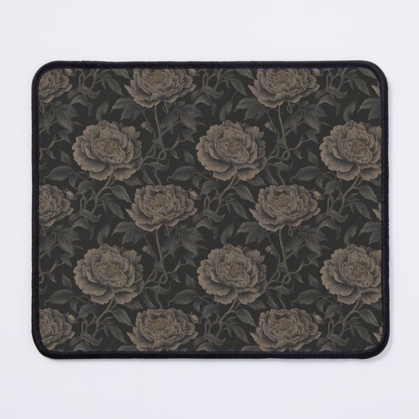 Item preview, Moody Antique Charcoal Peony Floral Pattern designed and sold by NSB-Design.