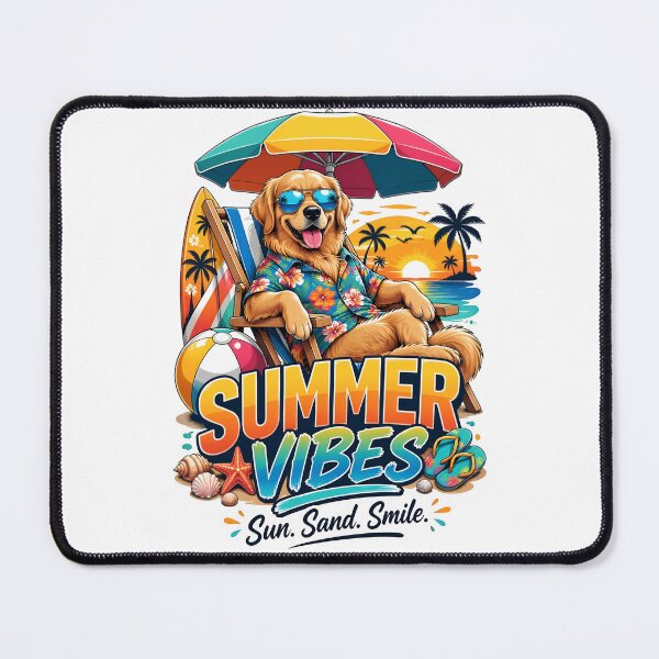 Item preview, Summer Vibes Golden Retriever Beach designed and sold by Sovereign Supply Co..