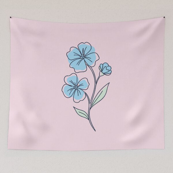 Item preview, Delicate Blue Wildflower Botanical Illustration designed and sold by kowlymowllss.