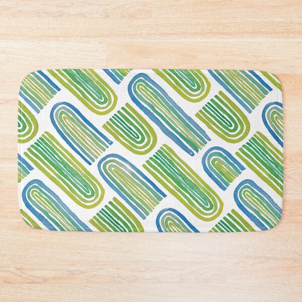 Item preview, Blue & Green Watercolour Arch Stripe Pattern | Retro Geometric Art designed and sold by Twisted-Type-Co.