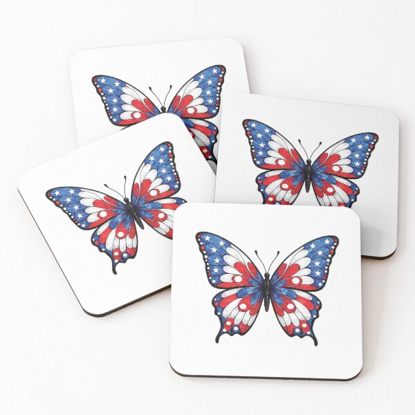 Item preview, Red White Blue Butterfly Art designed and sold by Artishal.