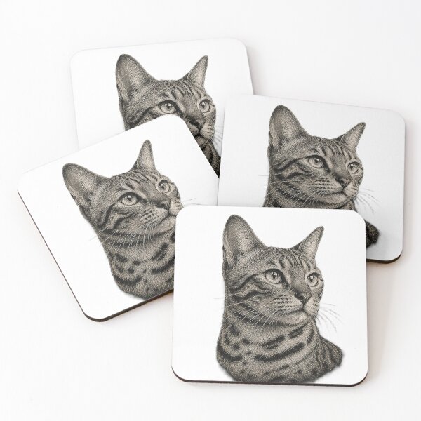 Item preview, Engraved illustration of a Bengal cat portrait designed and sold by Inspired Arts.