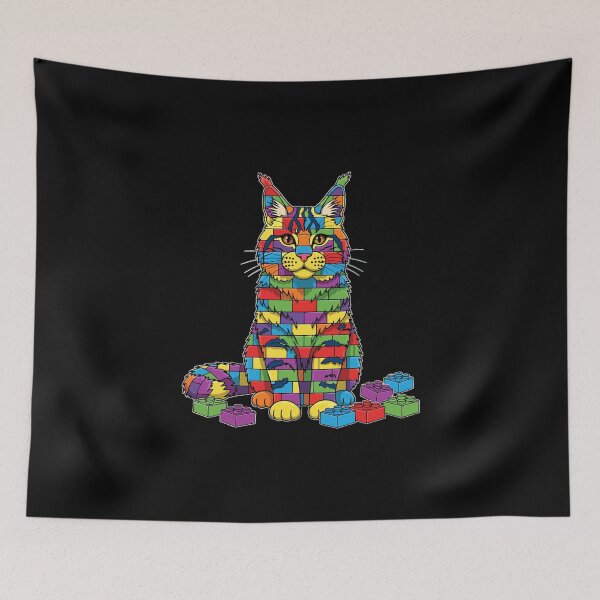 Item preview, Maine Coon Cat Building Blocks Feline Pet Lover designed and sold by PopStars1993.
