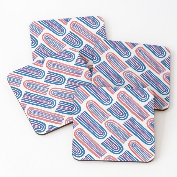 Item preview, Blue & Red Watercolour Arch Stripe Pattern | Retro Geometric Art designed and sold by Twisted-Type-Co.