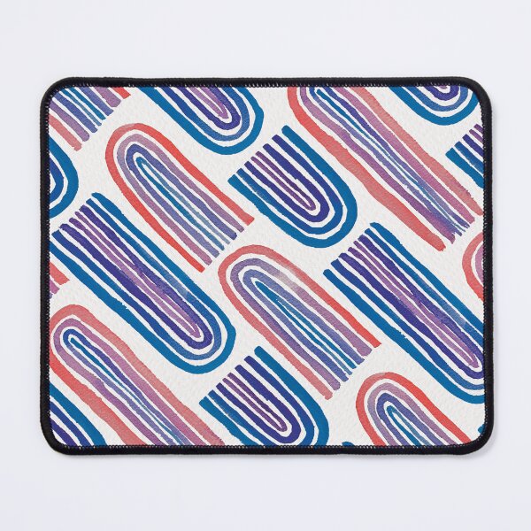 Item preview, Blue & Red Watercolour Arch Stripe Pattern | Retro Geometric Art designed and sold by Twisted-Type-Co.