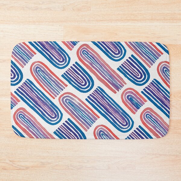 Item preview, Blue & Red Watercolour Arch Stripe Pattern | Retro Geometric Art designed and sold by Twisted-Type-Co.