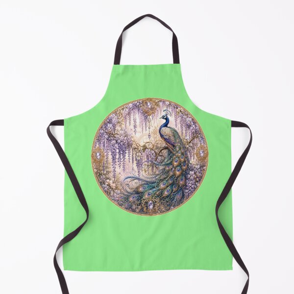 Item preview, Wisteria Peacock – Art Nouveau Fantasy Bird with Purple Blossoms designed and sold by sunbowjp stadio.