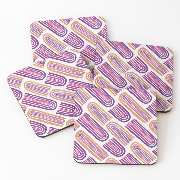 Item preview, Purple & Orange Watercolour Arch Stripe Pattern | Retro Geometric Art designed and sold by Twisted-Type-Co.