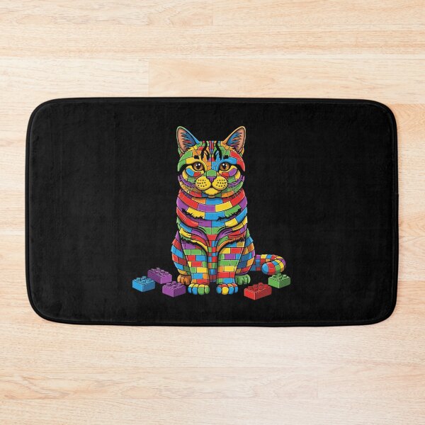 Item preview, Brick Cat Building Blocks Feline Pet Lover designed and sold by PopStars1993.