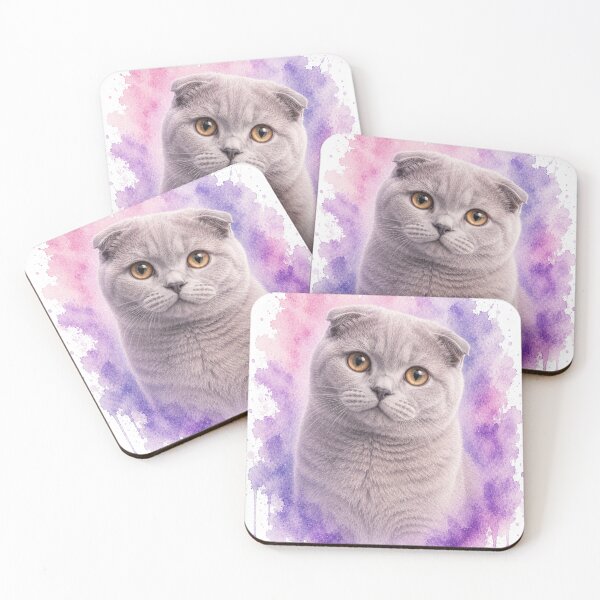 Item preview, Cute Scottish Fold Cat Watercolor Painting designed and sold by Mikena1996.