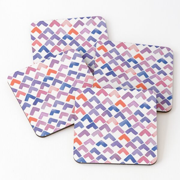 Item preview, Watercolor Chevron Pattern in Red and Blue - Hand Painted Geometric Design designed and sold by Twisted-Type-Co.