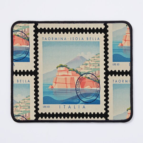 Item preview, Taormina Sicily Isola Bella Postage Stamp Travel Sticker designed and sold by stickercuffs.