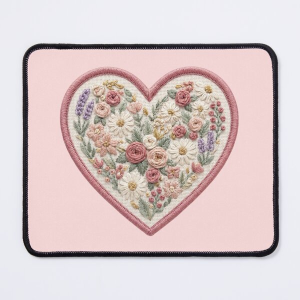 Item preview, Floral Heart Embroidery Style Patch Design designed and sold by Lamlamiu.