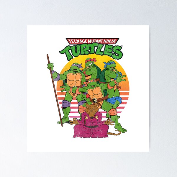 Item preview, Teenage Mutant Ninja Turtles Retro Sun Group T Shirts for Men and Women Tees designed and sold by SavsMerch.