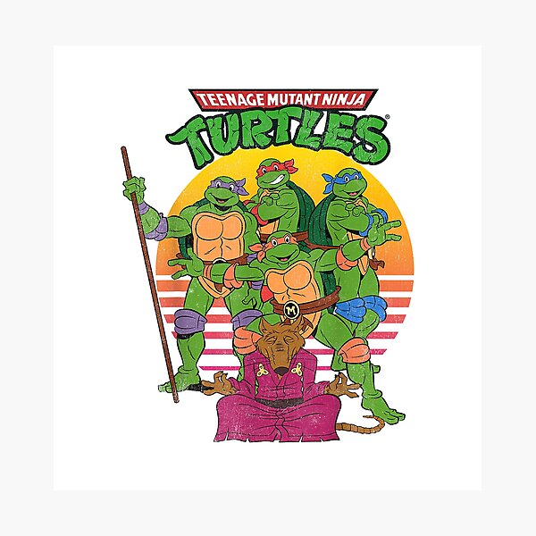 Item preview, Teenage Mutant Ninja Turtles Retro Sun Group T Shirts for Men and Women Tees designed and sold by SavsMerch.