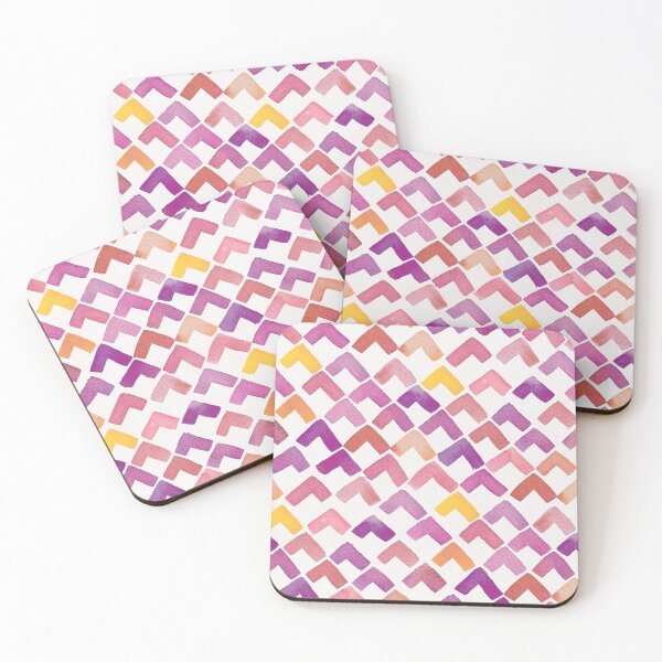 Item preview, Watercolor Chevron Pattern in Purple and Orange - Hand Painted Geometric Design designed and sold by Twisted-Type-Co.