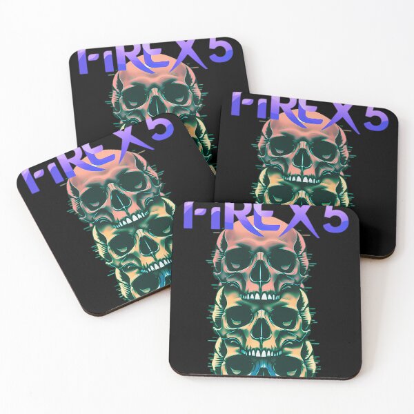 Item preview, Fire X 5 Band Stacked Skulls Rock Band Music Concert designed and sold by SimooArtist.