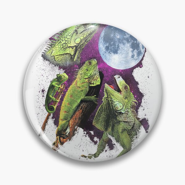 Item preview, Three Iguana Moon Funny Reptile Lizard Retro Cosmic Space T-Shirt designed and sold by KTY-NUSS.