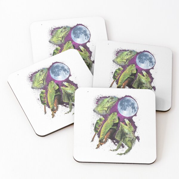 Item preview, Three Iguana Moon Funny Reptile Lizard Retro Cosmic Space T-Shirt designed and sold by KTY-NUSS.