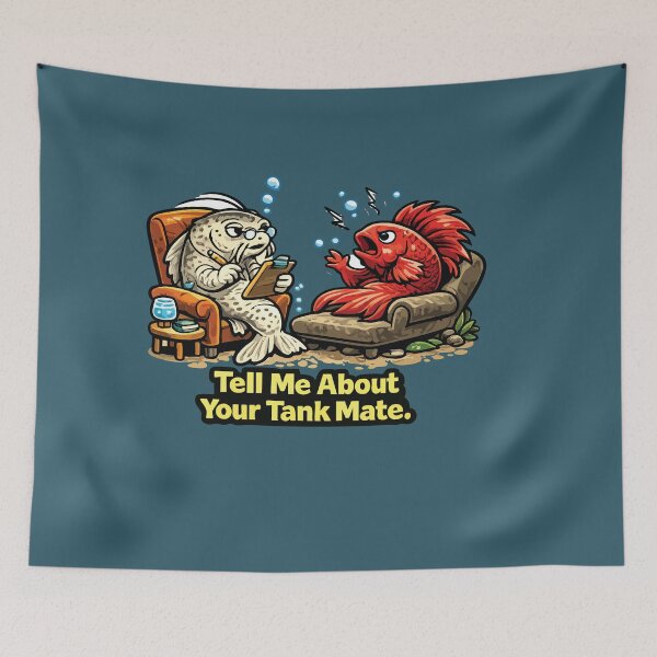 Item preview, Funny Betta Fish Therapy Tank Mate Aquarium designed and sold by SimplePoDesign.