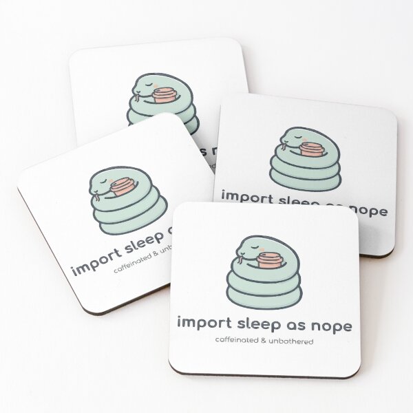 Item preview, Import Sleep As Nope Python Coder Coffee Snake designed and sold by Bianca Oltean.