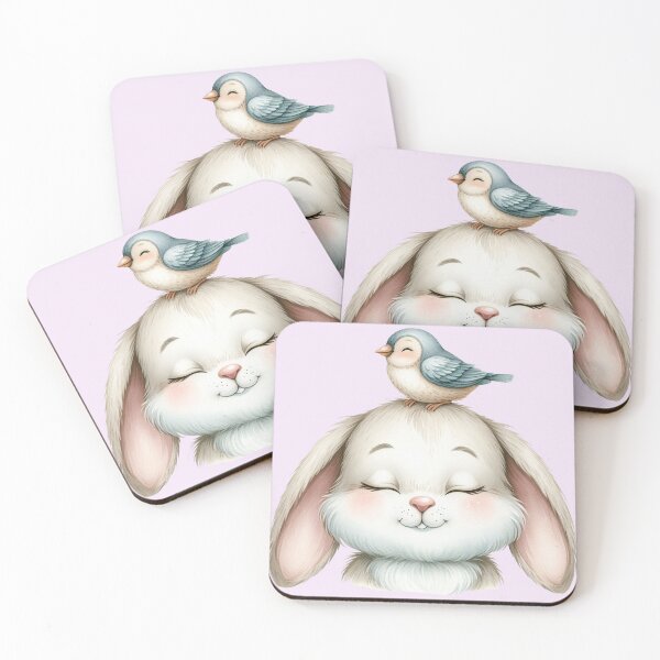 Item preview, Sweet Baby Bunny Rabbit with Blue Bird  designed and sold by VibeShift Studio.