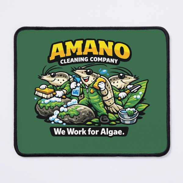 Item preview, Funny Amano Shrimp Cleaning Company Aquarium designed and sold by SimplePoDesign.