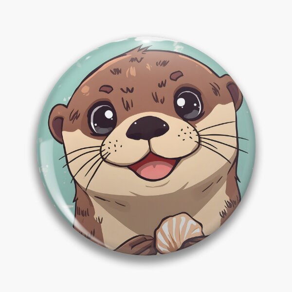 Item preview, Cute Kawaii Otter Sticker | Adorable Smiling Sea Otter Cartoon Illustration designed and sold by dreamz-world.