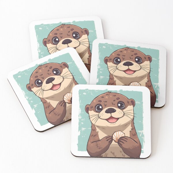 Item preview, Cute Kawaii Otter Sticker | Adorable Smiling Sea Otter Cartoon Illustration designed and sold by dreamz-world.