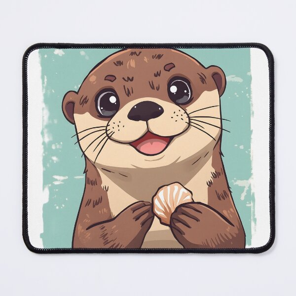 Item preview, Cute Kawaii Otter Sticker | Adorable Smiling Sea Otter Cartoon Illustration designed and sold by dreamz-world.